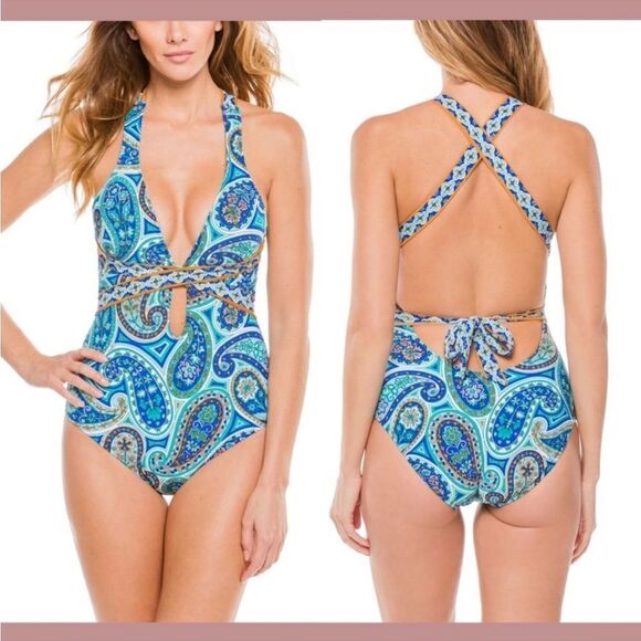 TRINA TURK ONE PIECE SWIM SUIT  PROVENCE PAISLEY - Picture 1 of 12